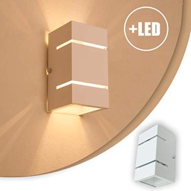 Imagem de Arandela 2 Fachos e Frisos Branca + Led G9 5w 3000k Externa E Interna