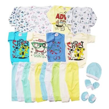 Imagem de Kit Roupa de Bebê Maternidade 14 Peças Enxoval Body e Mijão 