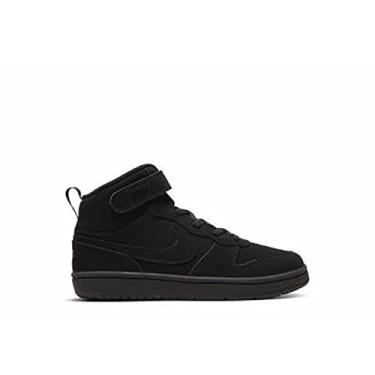 Imagem de Nike Little Kid Court Borough Mid 2 Children's Athletic Shoe, Nubuck/Black/Black 13 Little Kid