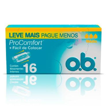 Imagem de Absorvente Interno O.B ProComfort Médio 16 Unidades