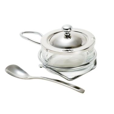 Imagem de QUEIJEIRA DE PRATA C/COLHER ITALY 10cm Wolff