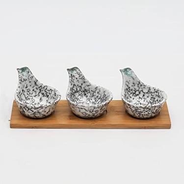 Imagem de Prato de cerâmica japonesa criativa bandeja de madeira sobremesa frutas secas prato de doces, 5