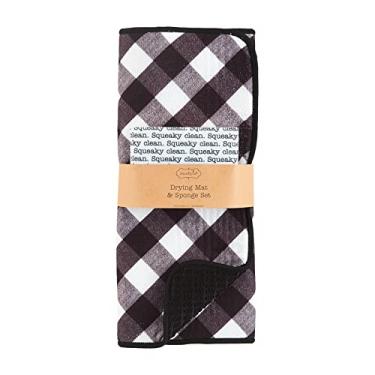 Imagem de Mud Pie 41540009B, Buffalo Check, conjunto de secagem, esponja 12,7 cm x 7,6 cm | Tapete 50,8 cm x 38,1 cm