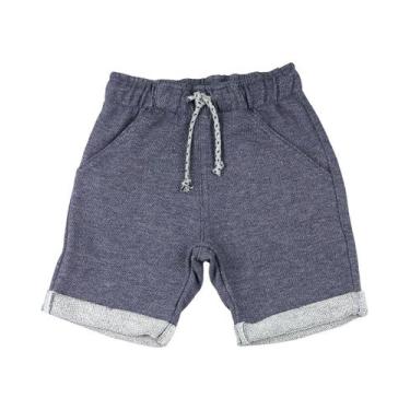Imagem de Bermuda Infantil Moletinho Trend Fleece Jeans - Marinho - Ano Zero