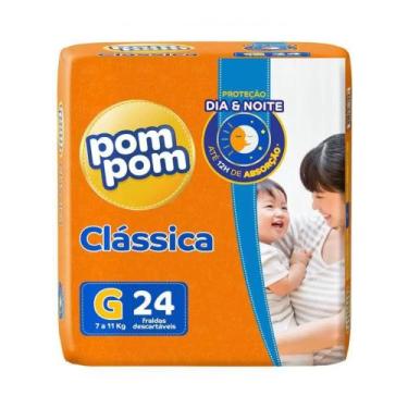 Imagem de Kit 3 Fralda Pompom Classica Jumbo G 24 = 72 Un