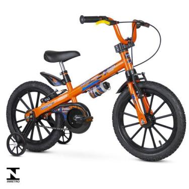 Imagem de Bicicleta Aro 16 Infantil Extreme Laranja Com Rodinha Nathor