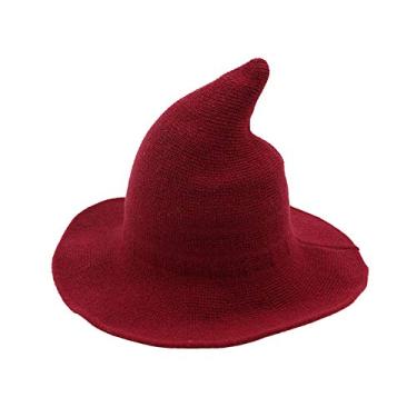 Imagem de Fekey&JF Chapéus femininos de lã Kinitted, para festa de Halloween, baile de máscaras, cosplay, acessório de fantasia e uso diário, Vermelho, tamanho �nico