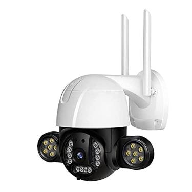 Imagem de Homesen Câmera de vídeo Web 3MP PTZ WiFi Câmera de segurança ao ar livre, WiFi Spotlight Camera Câmera de vigilância sem fio com visão noturna colorida, AI Detecção Humana, Auto Motion Tracking, 2-Way