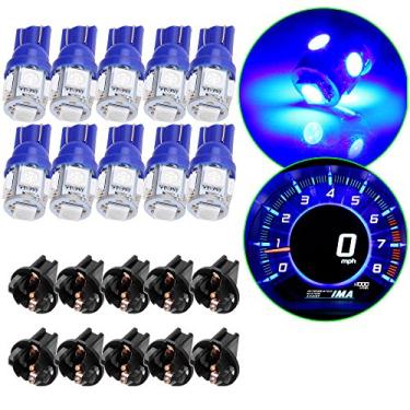 Imagem de Pacote com 10 lâmpadas de LED T10 194 168 PC194 PC194 PC195 PC160 PC161 PC168 medidor de painel de instrumentos aglomerado lâmpada automotiva azul gelo