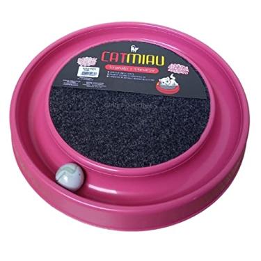 Imagem de Arranhador Brinquedo Interativo para Gato/Bolinha Giratório Cat Miau Rosa