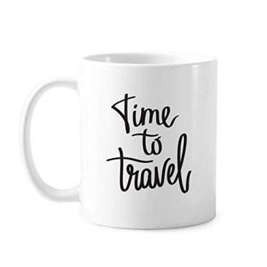 Imagem de Time to Travel Quote Art Deco Presente Caneca Moderna Cerâmica Café Porcelana Utensílios de Mesa