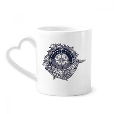 Imagem de Bússola flor estrelas arte padrão caneca café cerâmica copo coração vidro