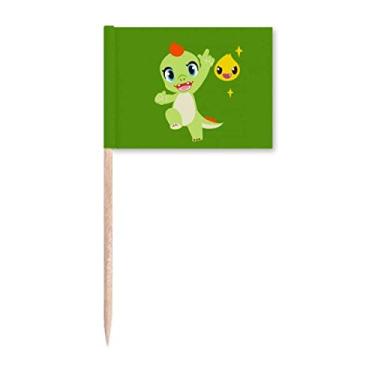 Imagem de Bandeira de palito de dente Dinosaur Kingdom Love You para decoração de festa
