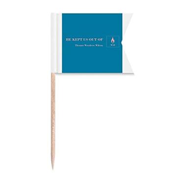 Imagem de Slogan eleitoral Keep War Away bandeiras de palito de dente para marcação de etiquetas para bolo de festa, prato de queijo