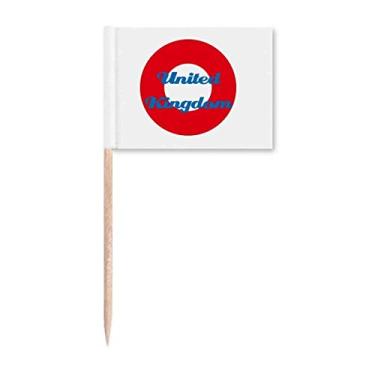 Imagem de Texto indicativo britânico em inglês representando palito de dente bandeiras marcadoras para decoração de festa