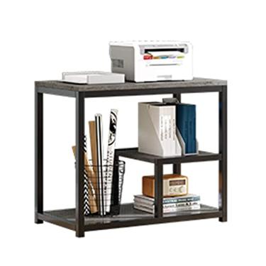 Imagem de KIZQYN Suporte de impressora de piso rack de suporte de mesa de escritório copiadora multifuncional suporte de camada dupla simples impressora de mesa de armazenamento doméstico (cor: B-60 * 30 * 68cm)