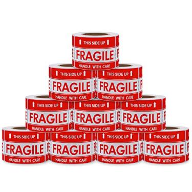 Imagem de Adesivos frágeis Aleplay "Handle with Care-Thank You" Etiqueta adesiva (10 rolos), This Side Up, 2×3 inch