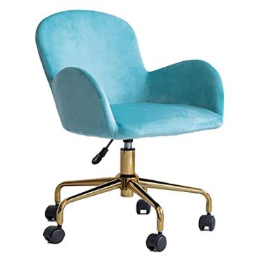 Imagem de cadeira de escritório Cadeira de escritório ergonômica Cadeira giratória Assento ajustável Cadeira de escritório Cadeira de jogo Cadeira de computador Cadeira de trabalho Cadeira (cor: azul claro)