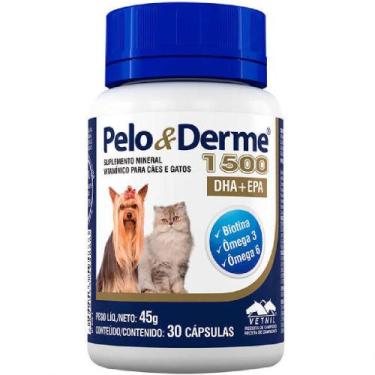 Imagem de Pelo E Derme 1500 Mg - 30 Comprimidos - Vetnil