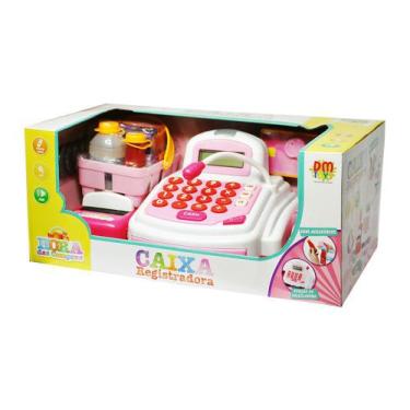 Imagem de Caixa Registradora Com Acessórios E Calculadora Rosa Dm Toys