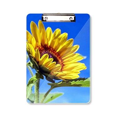 Imagem de Girassóis azul céu sol flor prancheta pasta bloco de escrita placa de suporte A4