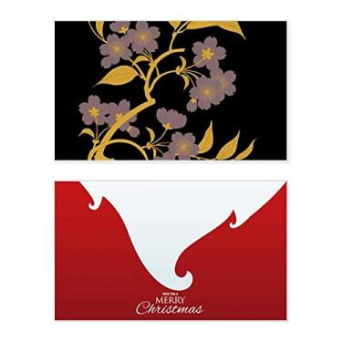 Imagem de Pintura Cultura Japonesa Flor Negra Feriado Feliz Natal Cartão de Parabéns Mensagem Natal Letra