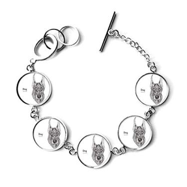 Imagem de DIYthinker Pulseira de corrente bracelete com pingente de cachorro feroz da Paint Dog