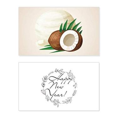 Imagem de Folhas de sorvete de coco, picolés de ano novo, cartão de felicitações, mensagem de abençoar presente