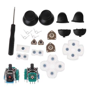 Imagem de angwang Botões de gatilho L1 R1 L2 R2 Joysticks analógicos 3D Tampão de borracha condutora para conjunto de reparo de controlador