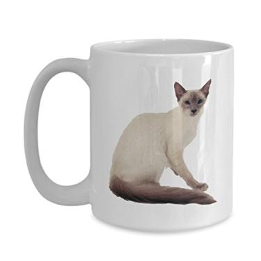 Imagem de Caneca de gato balinês – Caneca de café de cacau quente divertido – ideia de de Natal