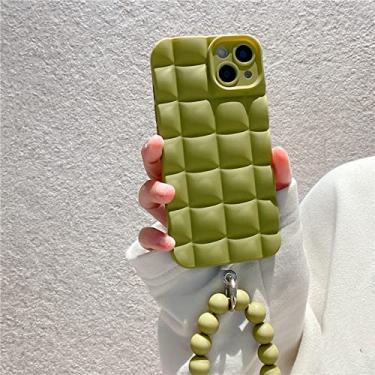 Imagem de Pulseira com miçangas de treliça fofa capa para telefone com corrente para iPhone 14 Pro Max 13 12 11 X XS XR 6 7 8 Plus SE Capa, verde, para iphone 11