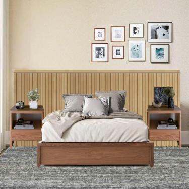 Imagem de Cabeceira Ripada Casal/Queen/King 240cm Casablanca Roble Marroml