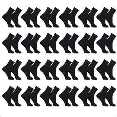 Imagem de Kit 24 Pares de Meia Adulto Masculina Esportiva Cano Alto Algodão Sport