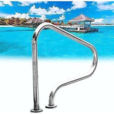 Imagem de Corrimão de segurança para piscina Corrimão de aço inoxidável 304 para piscinas enterradas Fácil de instalar