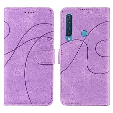 Imagem de Carteira Compatível com Samsung Galaxy A9 2018 Titular do slot para cartão Pulseira destacável Flip Phone Case Capa multifuncional Compatível com Samsung Galaxy A9 2018 (Color : Purple)
