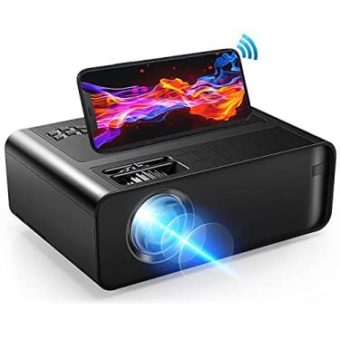 Imagem de Mini projetor para iPhone, projetor de filmes Xinteprid WiFi 2023, atualização de 9500 L com tela sincronizada, projetor de vídeo portátil 1080p HD compatível com 200 polegadas, compatível