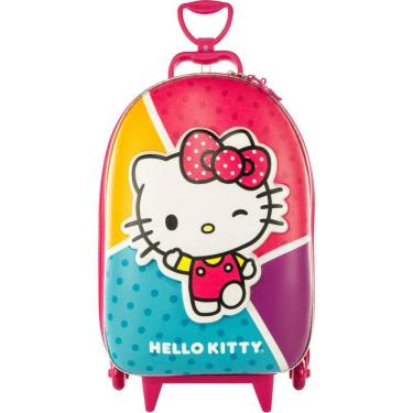 Imagem de Mochila de Rodinhas 3D Maxtoy Hello Kitty Rosa