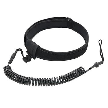 Imagem de Deevoka Trela de segurança para prancha de surf, corda de cintura ajustável, cinto confortável para caiaque, bodyboard, shortboard, skimboard, acessórios de