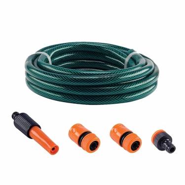 Imagem de Mangueira de Jardim Trancada 10 Metros com Kit de Engates e Esguicho Forceline