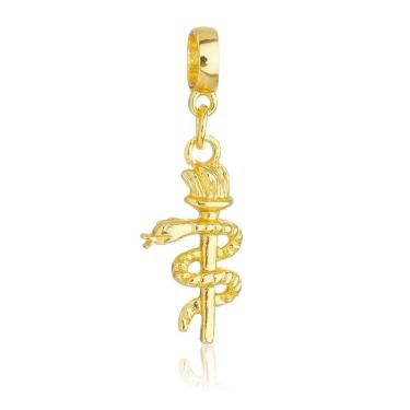 Imagem de Pingente Berloque Símbolo da Odontologia Pandora Banhado a Ouro 18k - Premium