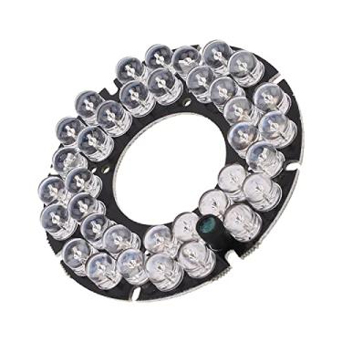 Imagem de Bettomshin 1 placa iluminadora infravermelha de LED OD de 7,6 cm com 36 LEDs, lâmpada de placa redonda de 15 graus para câmeras de segurança CCTV monitoramento visão noturna branca