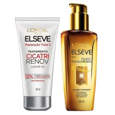 Imagem de Kit Elseve Leave-In Cicatri Renov 50ml + Óleo Extraordinário 100ml
