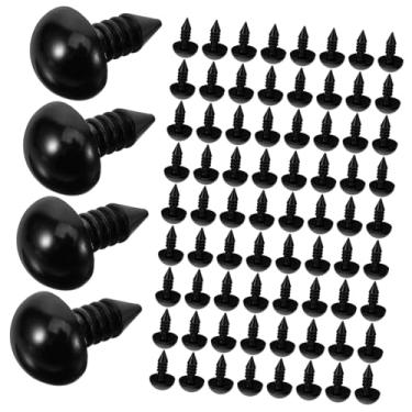 Imagem de NUOBESTY 100 Unidades olho de rosca brinquedo feijões pretos olhos artificiais para decoração olhos de decoração para DIY artificial bebê animal decorar boneca plástico