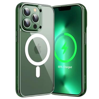 Imagem de JETech Capa Magnética para iPhone 13 Pro 6,1 Polegadas Compatível com o Carregamento sem fio MagSafe, Case para Celular à Prova de Choque, Capinha Parte Traseira Claro Anti-Riscos (Verde Alpino)