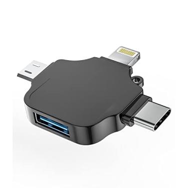 Imagem de Adaptador tipo C para USB (3 em 1) OTG A fêmea Lightning Micro Thunderbolt conversor macho para IPhone15 Pro Max iPad compatível com Samsung Android câmera leitor de cartão mouse teclado flash drive