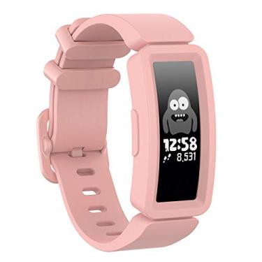 Imagem de Watbro Compatível com Fitbit Ace 2 pulseiras para crianças a partir de 6 anos, pulseira de silicone macio, pulseira de reposição para relógio, pulseiras esportivas coloridas para Fitbit Ace 2 para meninos e meninas, 1-Peach