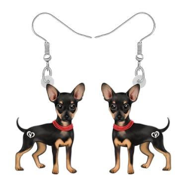 Imagem de DALANE Brincos de acrílico fofos para cães do Manchester United com pingente, pingente, joia, presentes para mulheres, meninas, crianças, amuletos de cães, Medium, Acrílico, Sem pedra preciosa