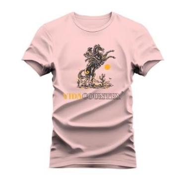 Imagem de Camiseta Estampada Algodão Confortável T-Shirt Vida Country De Cavalo-Unissex