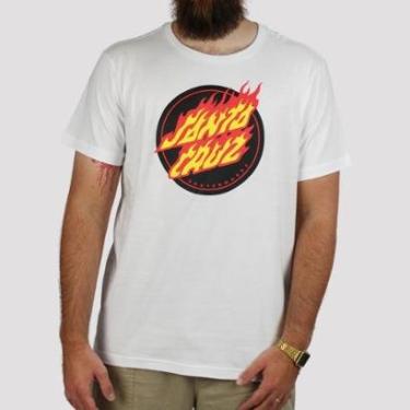 Imagem de Camiseta Santa Cruz Flaming Dot Front - Branca-Unissex