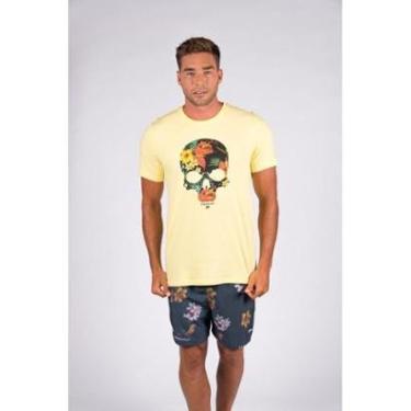 Imagem de Camiseta Art-Shirt Flower Skull - Amarelo - GG-Masculino